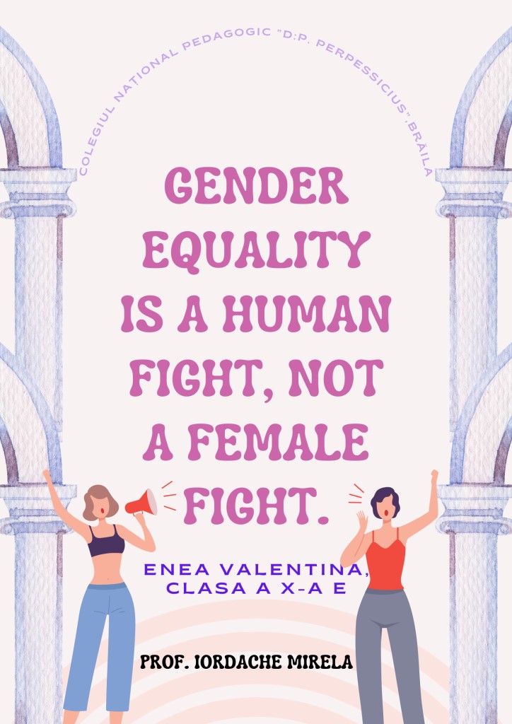 Poster Gender Equality realizat de Mirela Iordache